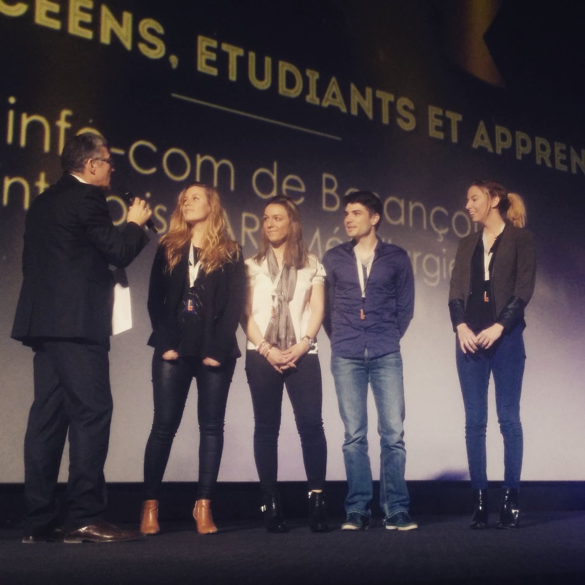 FestivalFilmit's tweet photo. Le prix des lycéens étudiants et apprentis remis à l'IUT Info-Com pour leur film tourné à Ars Métallurgie ! #filmit https://t.co/5L7FNWJ5wa
