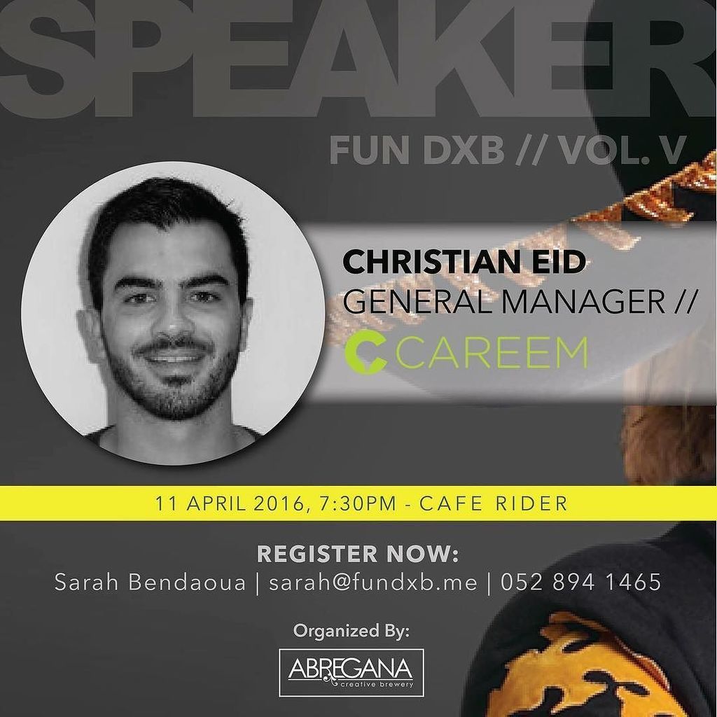 FUN_DXB's tweet photo. Annoucing our first speaker for FUN DXB // VOL. V - Christian Eid, General Manager of @careemuae
#fun_dxb #fundxb … https://t.co/YqWEh876q6