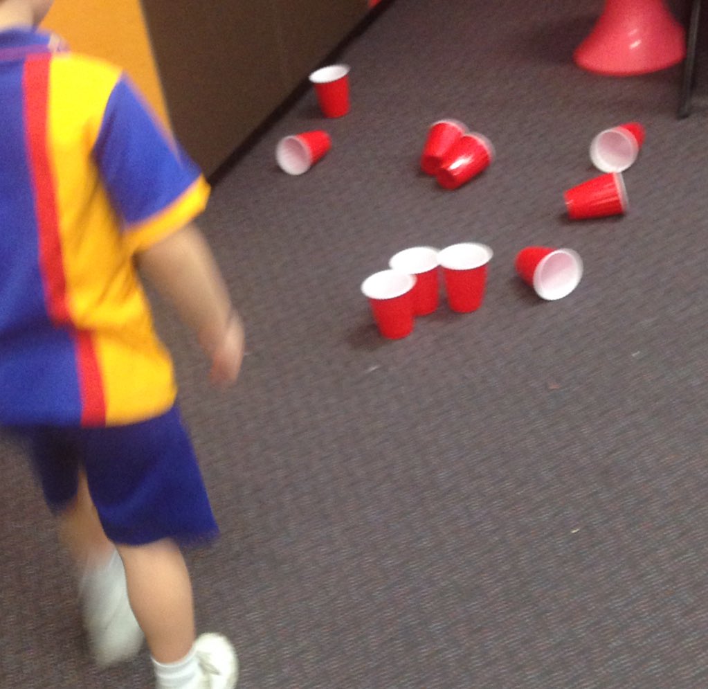 Ss were super engaged in subtraction bowling where they learnt that taking away means you get less! #funmaths