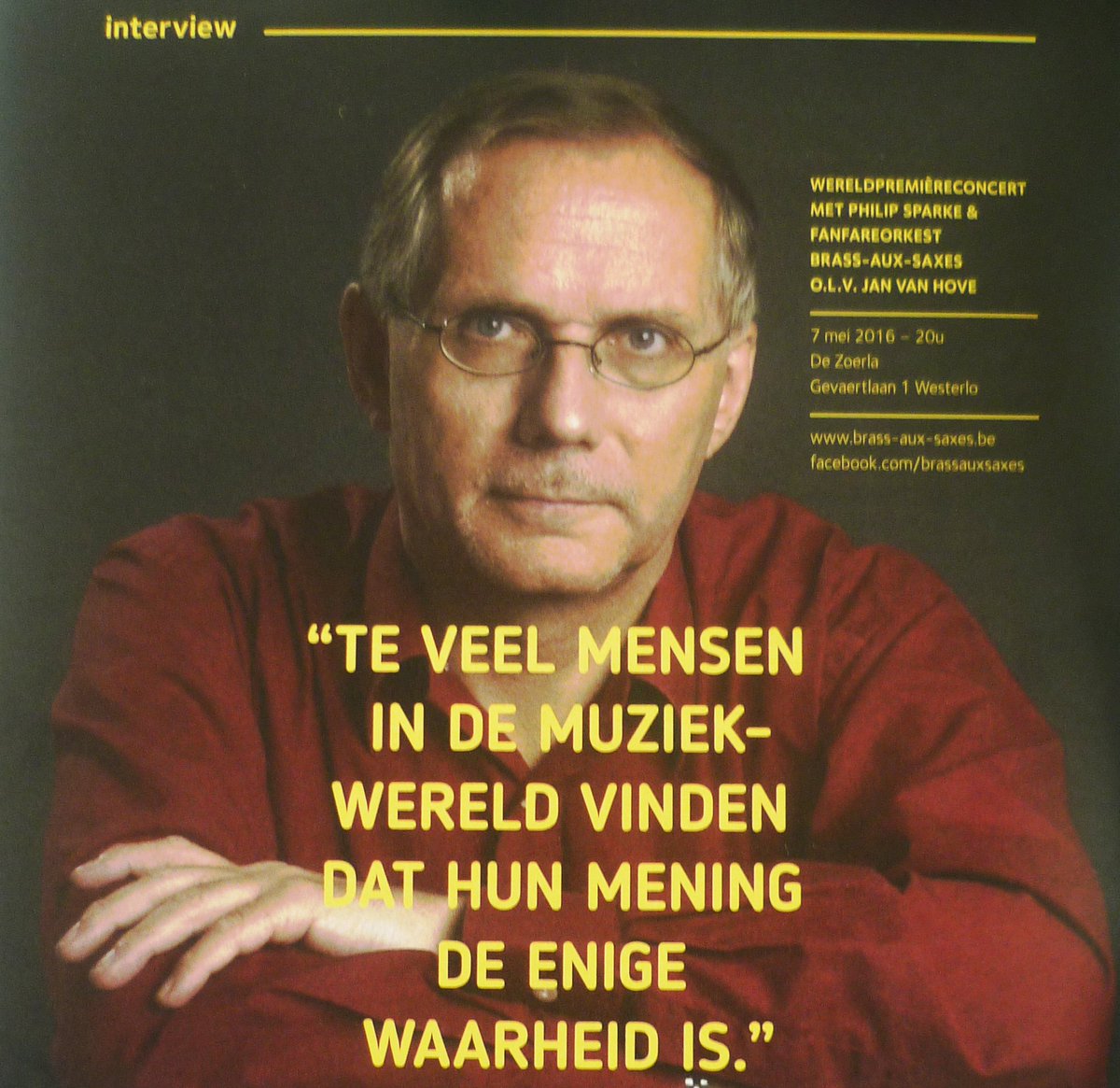 FanfareBaS's tweet photo. Interview met @PhilSparke in Klankbord n.a.v. de wereldpremière van zijn nieuwe concourswerk, 7/5 in @WesterloParelt https://t.co/RsaMalZDln