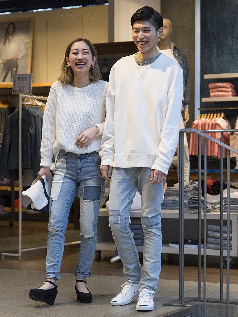 Gap Japan 渋谷店スタッフ注目コーデ 流行のパッチワークデニム 白トップスのカップルコーデ T Co Ujkcskvdxy T Co Nexvflrll0 T Co Os3nqdlpjb Twitter