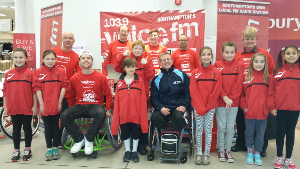 Down at sainsburys hedge end today for <a href="/sportrelief/">Sport Relief</a> <a href="/AaronPhippsGBWR/">Aaron Phipps MBE</a> come and say hi