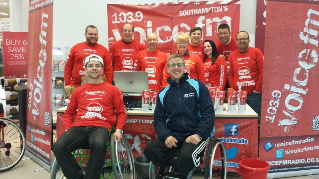 voicefmradio's tweet photo. Down at sainsburys hedge end today for @sportrelief @AaronPhippsGBWR come and say hi https://t.co/TNLjTrkae7