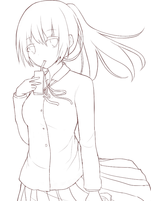 ベスト ツインテール イラスト 線画 イラスト ツインテール 線画