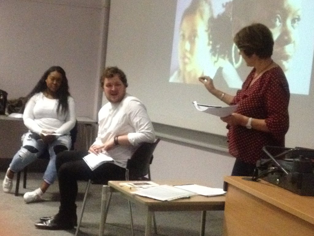 ChrisLaneLonMet's tweet photo. Students from the @londonmetuni Theatre course perform a scene from Fallout by Roy Williams part of @StudyingLondon https://t.co/pqZ7cTDCKe