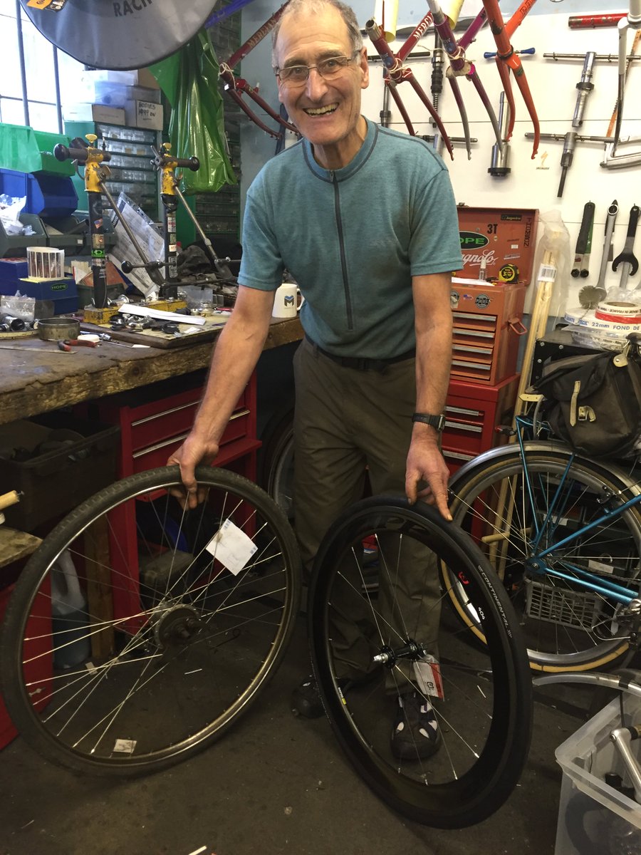merciancycles's tweet image. Not quite a typical weeks work for @JIMMYFOGGITT  the wheel builder.  Zipp Carbon and a Sturmey 3spd.