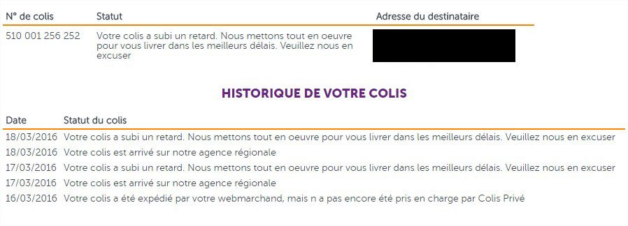 hichtibidi's tweet photo. @ColisPriveSuivi C'est possible d'avoir un peu plus d'infos ? Le colis devait arriver hier, et pas de news... https://t.co/vJZiOTGq3S