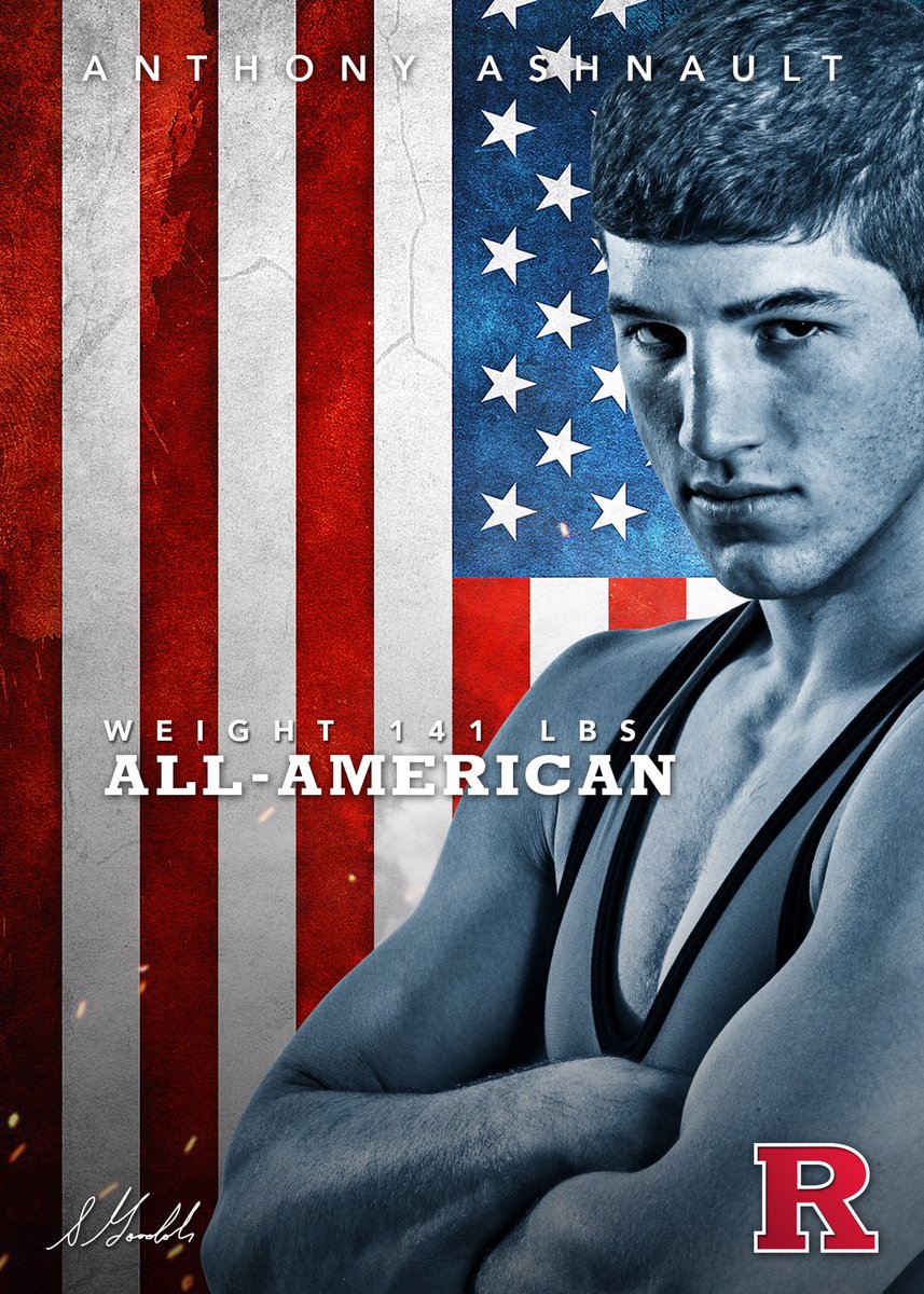 RUWrestling's tweet photo. 141: ALL-AMERICAN! #4 Anthony Ashnault is the 4th semifinalist in #RUWR history and second two-time AA #WrestleNYC https://t.co/d7mri0WOoC