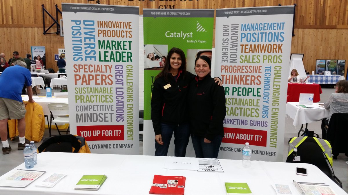 catalystpaper's tweet photo. Come to the #CatalystPaper booth at #NIC #CareerFair today #Comox Rec Centre 1-3:30pm to learn about career paths. https://t.co/SdvQSczQdI