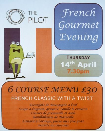 We’re hosting our first #FrenchGourmetEvening on April 14th. Delicious French classic with a little Pilot twist