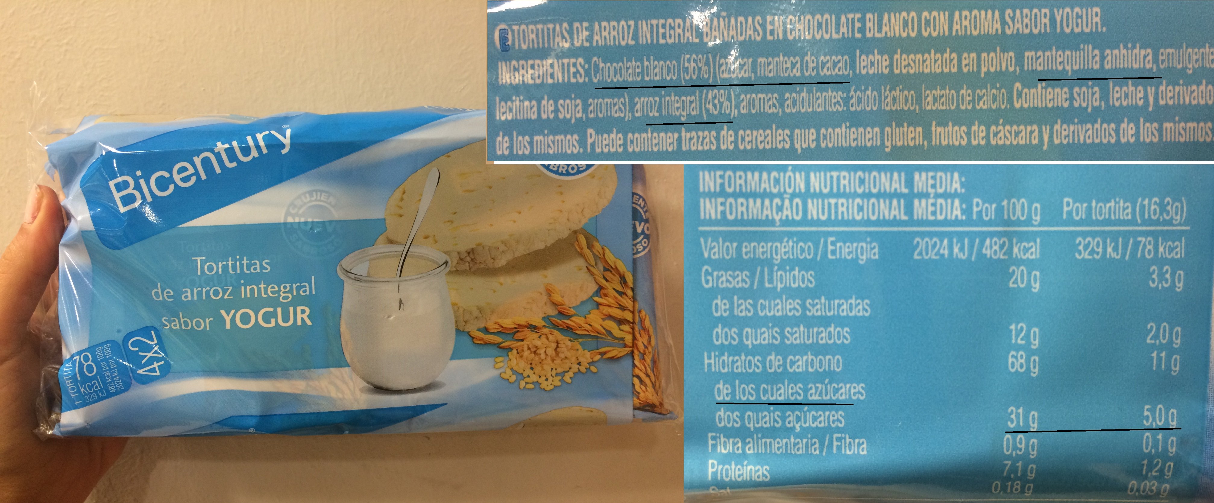 Arroz integral informacion nutricional