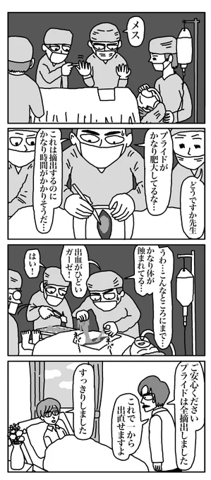 物語断片集『摘出手術』
＃四コマ漫画 