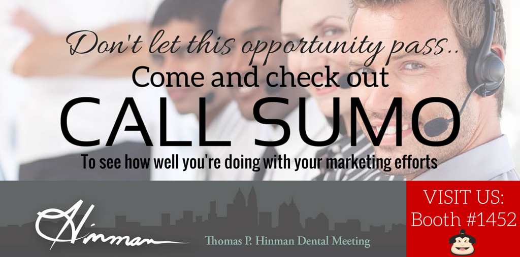 CallSumoAI's tweet photo. Stop by #CallSumo at #Booth1452 and sign up for a free demo. #makedentistrygreatagain #hinman2016 #startup #dentist https://t.co/Q7uwaDn6GL