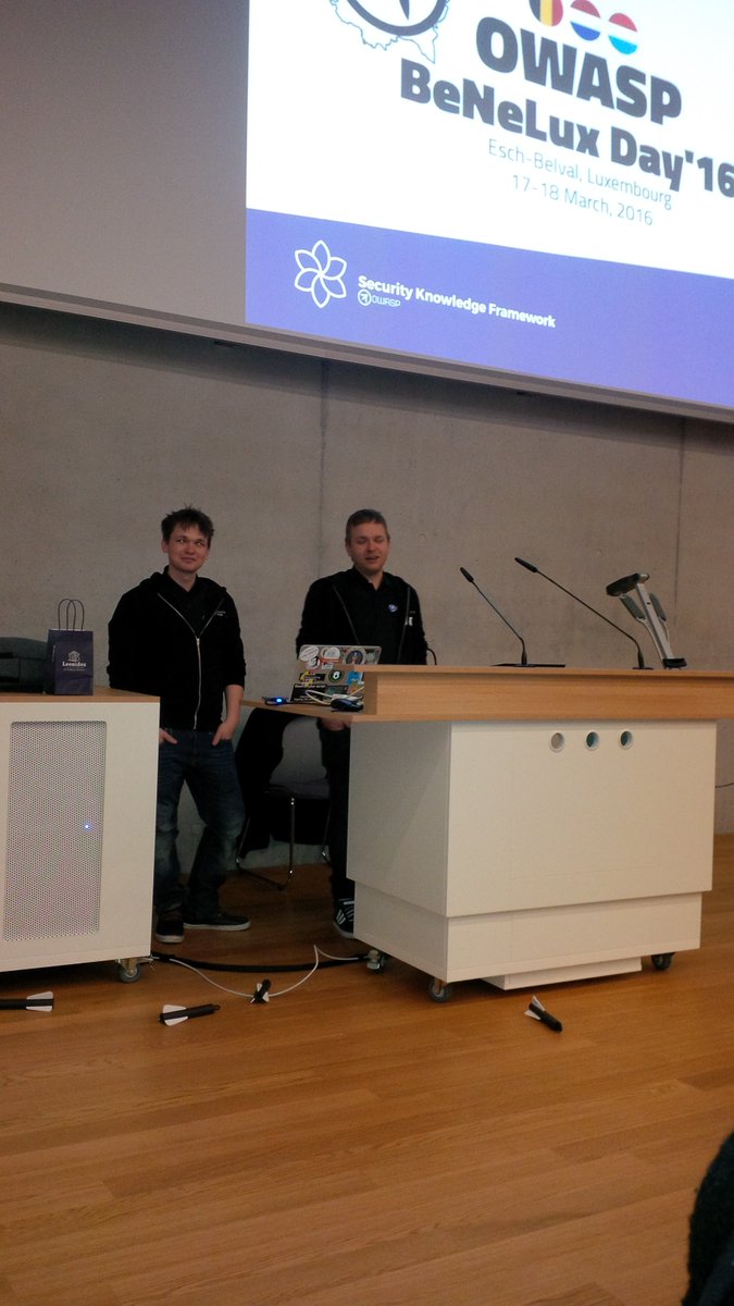 owasp_NL's tweet image. #OWASP BeNeLux-Day: Glenn &amp;amp; Riccardo Ten Cate - OWASP SKF project  @OWASPLux @owasp_be  @owasp_NL #owaspbnl16