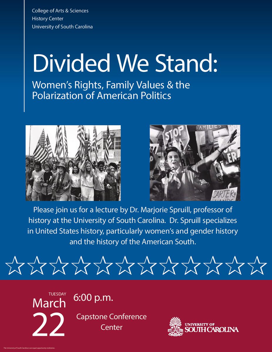 Celebrate Women’s History Month with A&amp;S Prof. Marjorie Spruill: “Divided We Stand,” March 22.