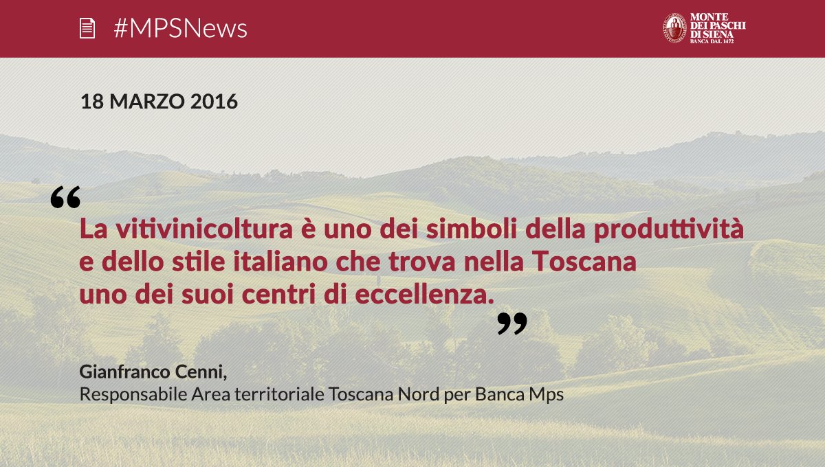 Banca_MPS's tweet photo. #BancaMPS rinnova il sostegno ai produttori del Consorzio del Vino Chianti: https://t.co/fk7df481mU @Chiantidocg https://t.co/T47obRZQRU