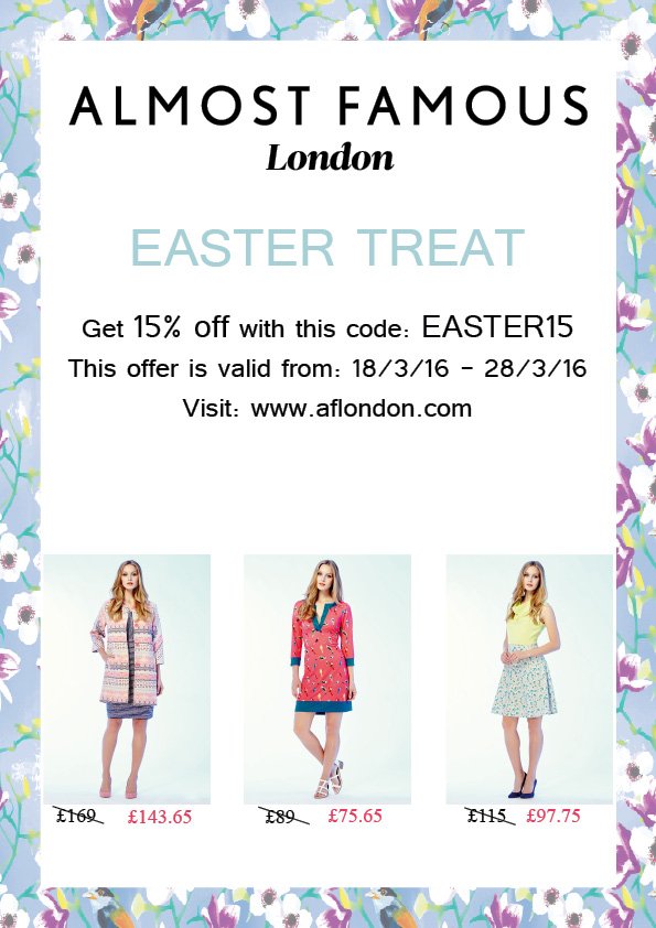 AlmostFamousLdn's tweet photo. Easter treat! Get 15% off with this code: EASTER15 #Spring #Pastels #Dresses #SS16 #loveit #Easter https://t.co/cP599JtTsA