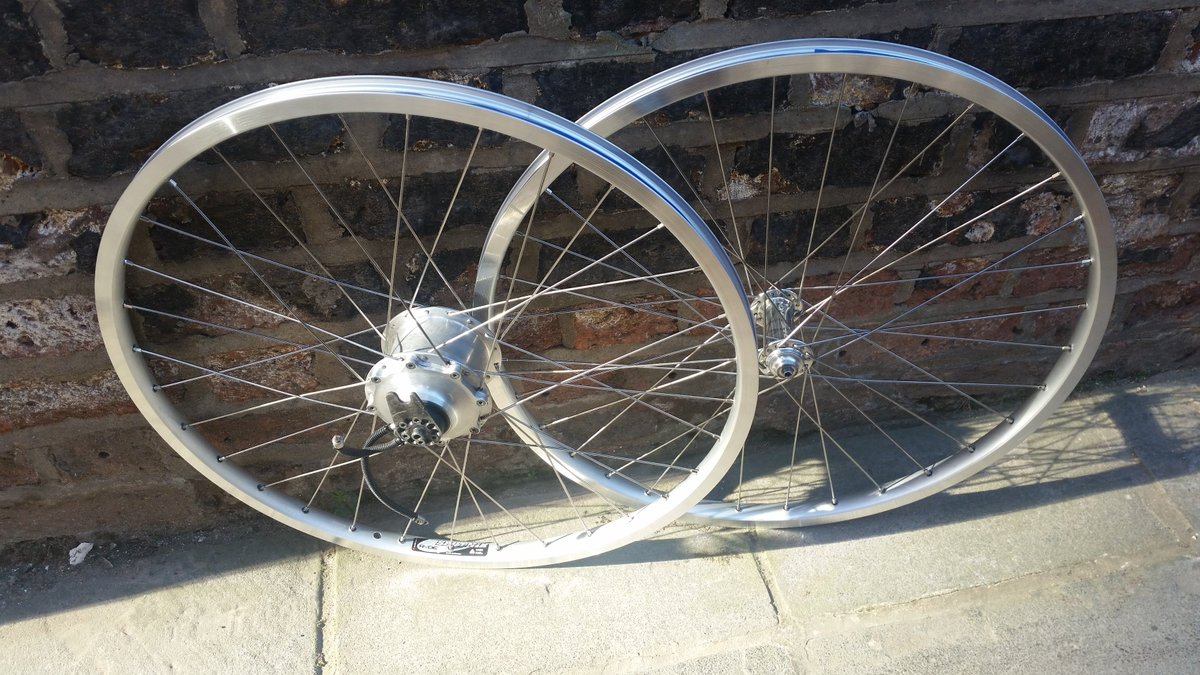 PIMCycles's tweet photo. And for the #WorldTour #cyclist I also just #handbuilt these #rohloff and #chirsking hubs on #Sputnik rims https://t.co/Ro2tUAXZiy
