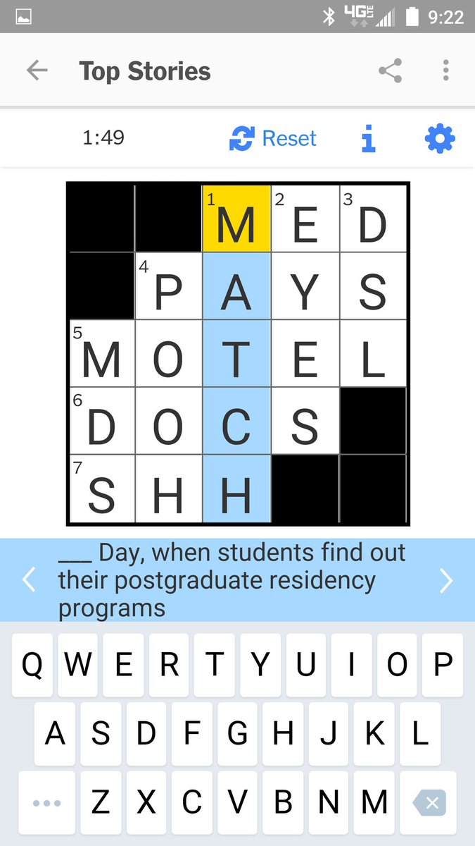 Susan Wolfsthal (@sdw154) on Twitter photo Even the NY Times mini puzzle is celebrating Match Day! Good luck to our students! <a href="/UMmedschool/">University of Maryland School of Medicine</a> #Match2016 Even the NY Times mini puzzle is celebrating Match Day! Good luck to our students! <a href="/UMmedschool/">University of Maryland School of Medicine</a> #Match2016