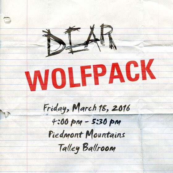#DearWolfpack is TODAY! Come out from 4-5:30 to learn about the realities of the "isms" that plague our campus.