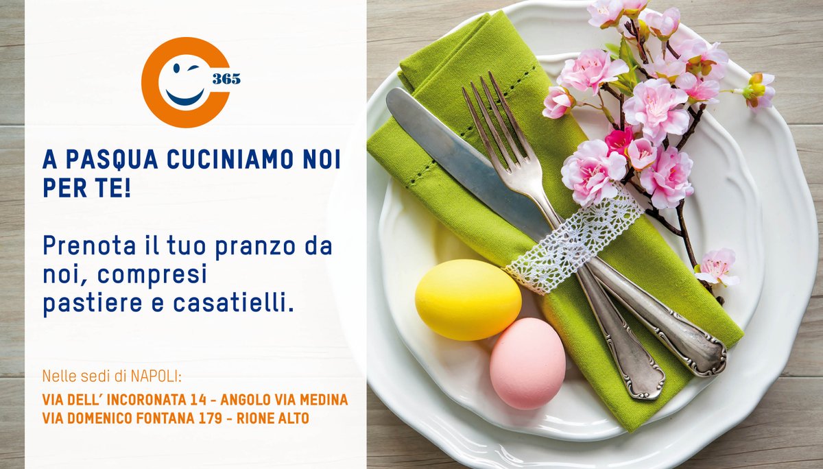 Sole_365's tweet photo. A #Pasqua cuciniamo noi?! Prenota il tuo pranzo pasquale nei nostri punti vendita #Sole365 di #Napoli! #noidelledlp https://t.co/kTvyuaDzte