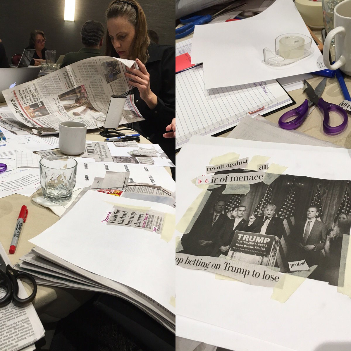 Hacking the news! Remix. Write. Make public. <a href="/writingproject/">Writing Project</a> #nwpsm16 <a href="/CAWPTeachers/">CAWP</a>