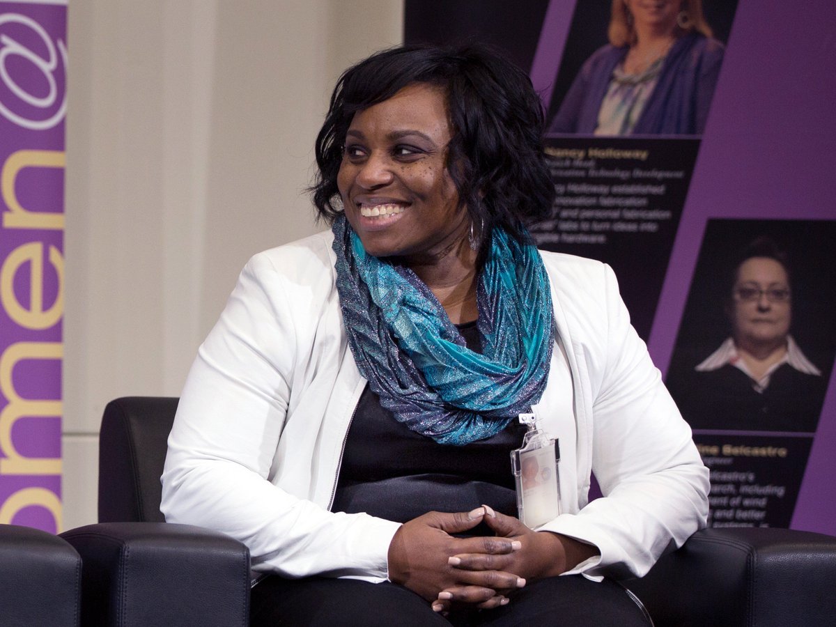 NASALangley's tweet photo. @camillelisa speaking to young women interested in STEM: “Excellence neutralizes racism, sexism.” #askNASAwomen https://t.co/6u1qNGl4FK