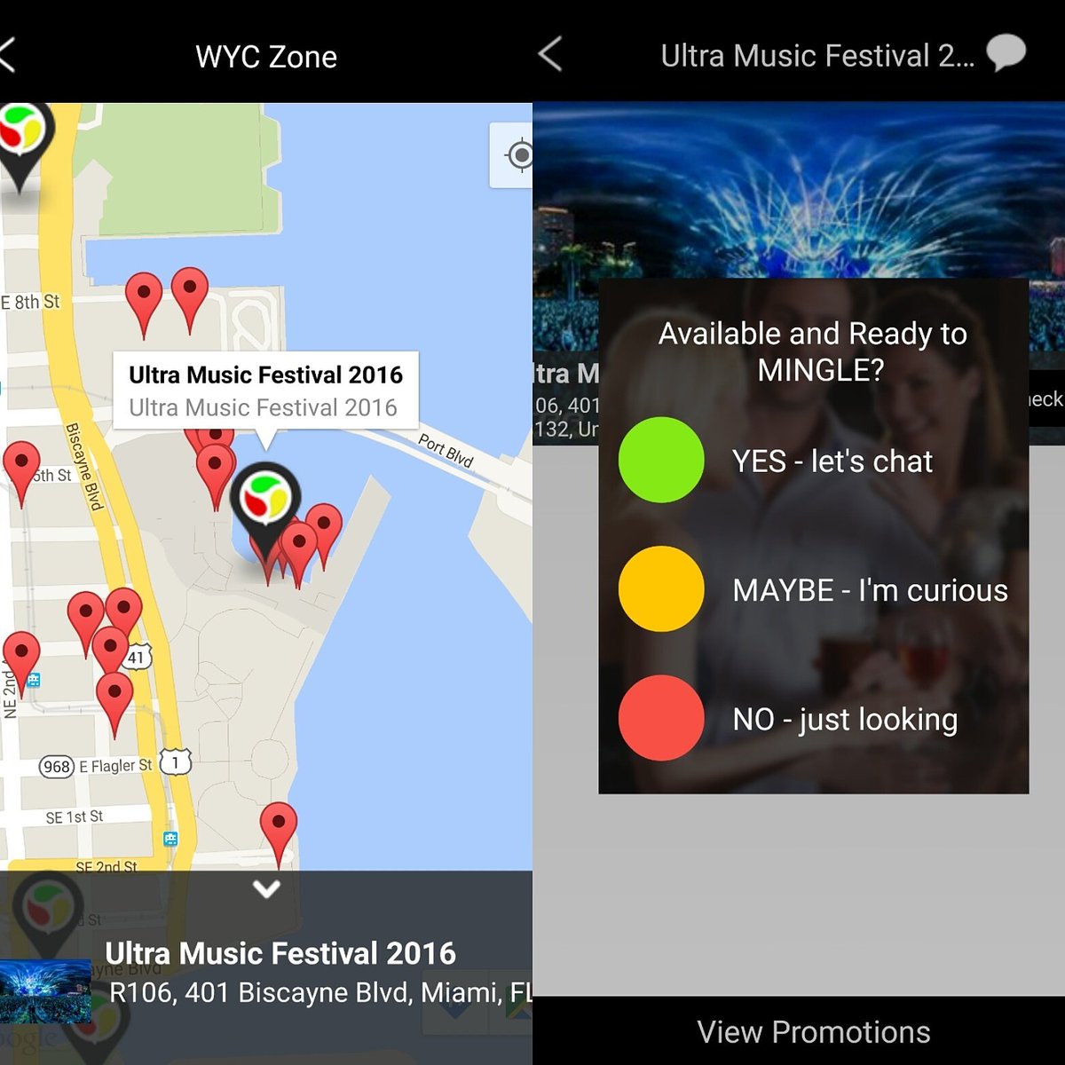 wyczone's tweet photo. See who is available &amp; ready to mingle at Miami ULTRA Music Fest! Download Wyc Zone! https://t.co/TPixWsWcuu https://t.co/DsFJvclpOy