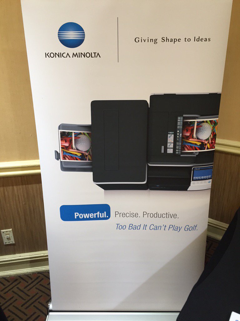 Murphym214's tweet photo. "Precise. Productive. Too bad it ain't golf." @KonicaMinoltaUS #PGATour #partnership https://t.co/7tVBTz2Rai