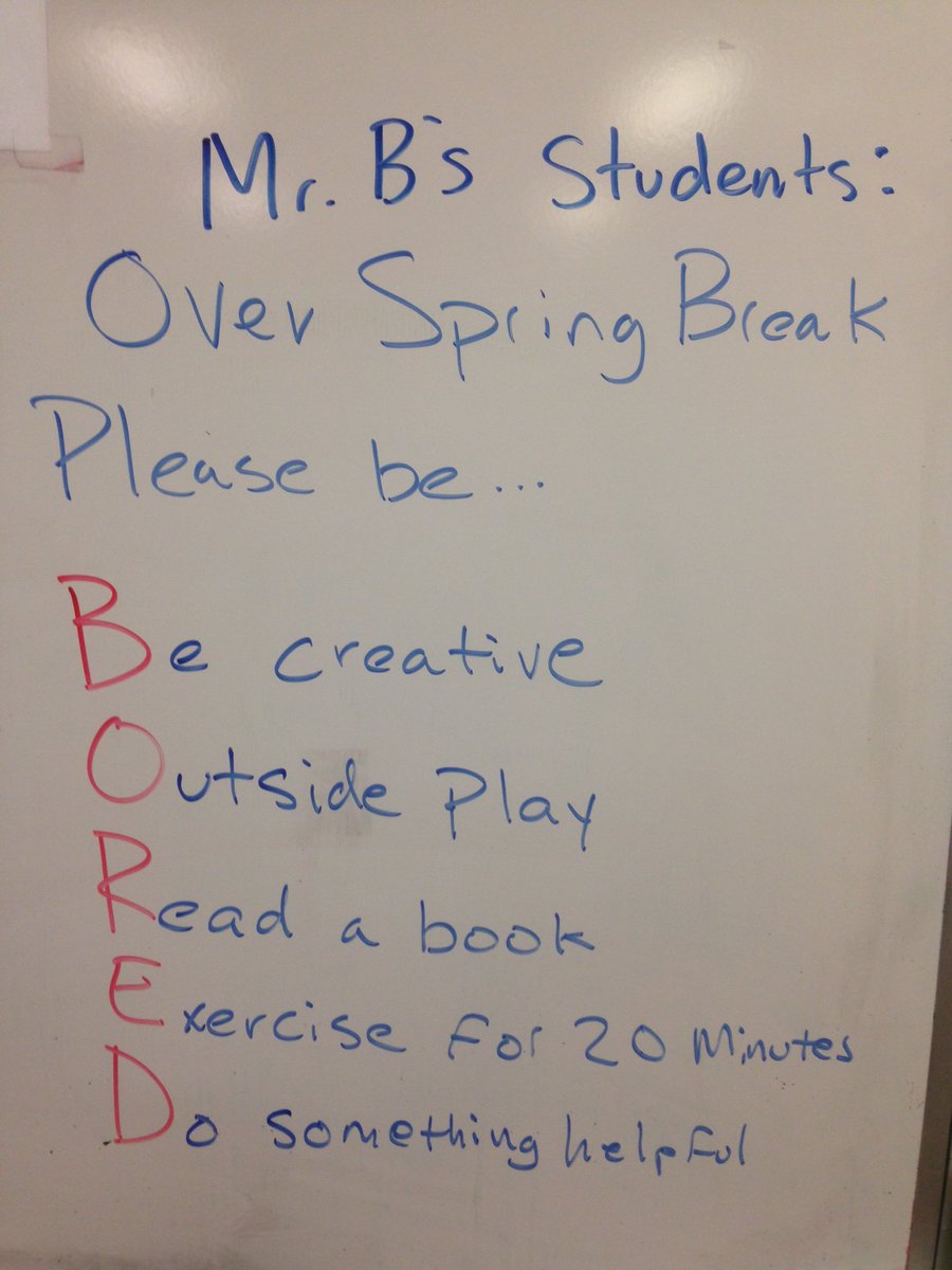 mr_b_history's tweet image. A simple message to my students for next week! #springbreakchallenge