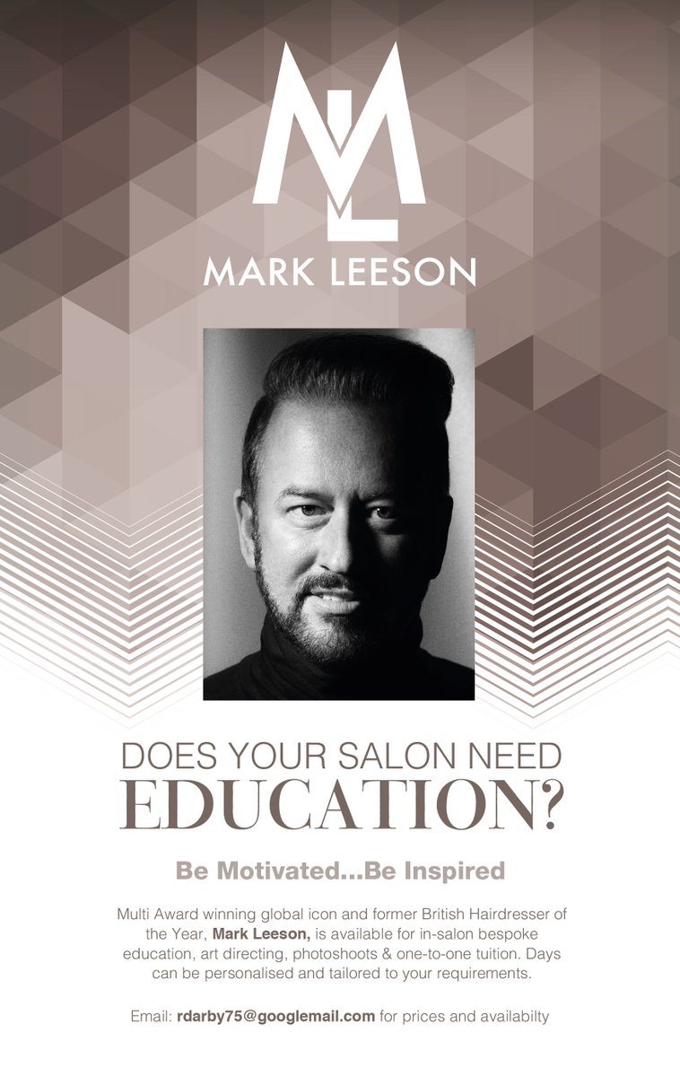 MarkLeesonSalon's tweet photo. Fancy having Mark Leeson train in YOUR salon? Email Richard Darby rdarby75@googlemail.com for more info! https://t.co/ZdbyhcCxM5
