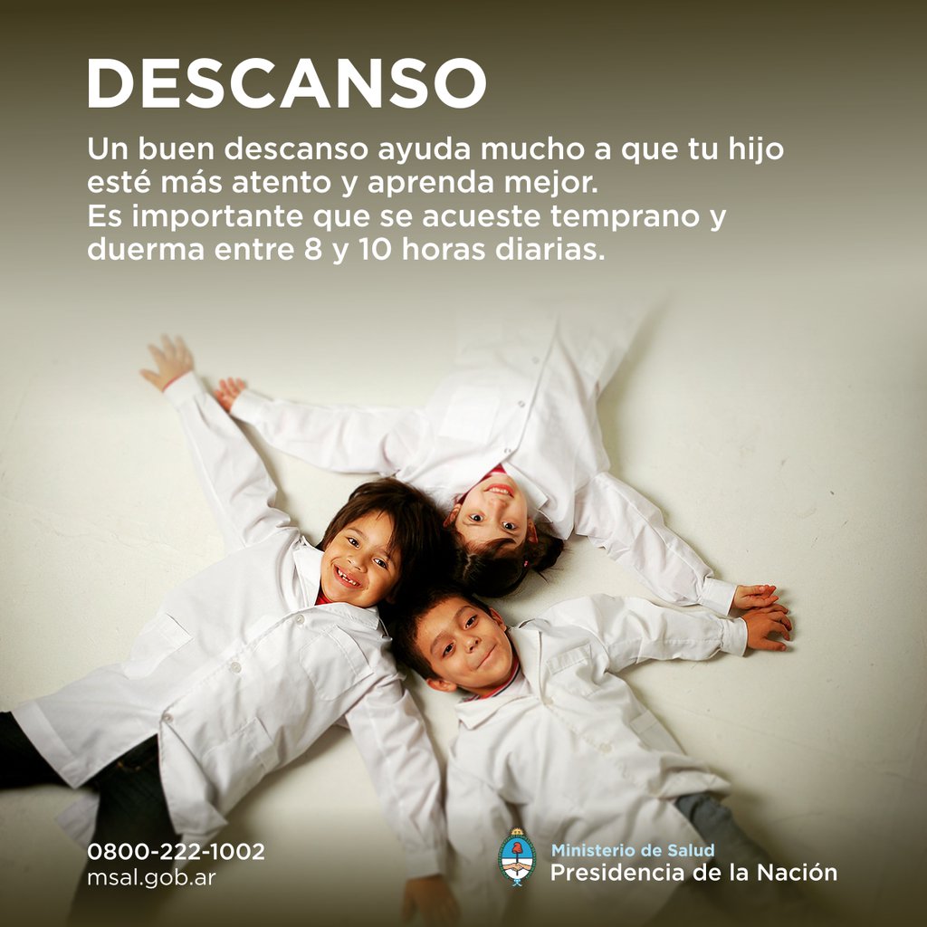 porloschicos's tweet photo. #VueltaAClases
"No le quitemos importancia al #DESCANSO: es fundamental para la salud de los chicos"
vía @msalnacion https://t.co/Hsv5QpJvSt