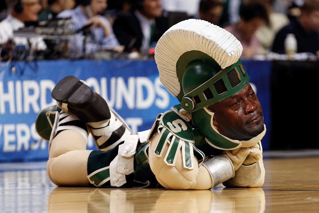 BlueyeCreative's tweet image. First Blueye favorite team to go down in the tourney - MSU.  Becky and Jessica, we are sorry. #MarchMadness