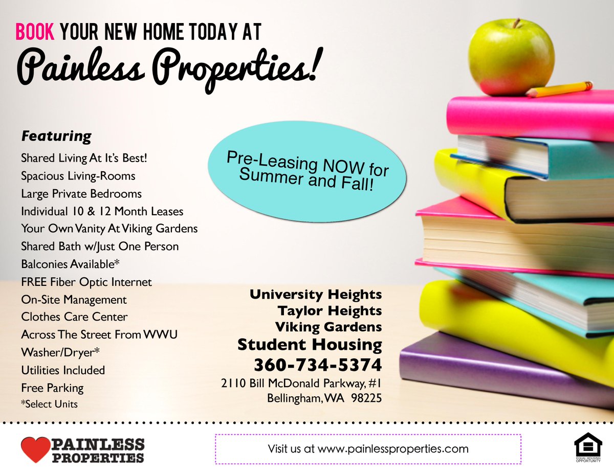 PainlessProps's tweet image. #Bellingham want a place to live this summer or Fall?! Visit PainlessProperties.com for more info.