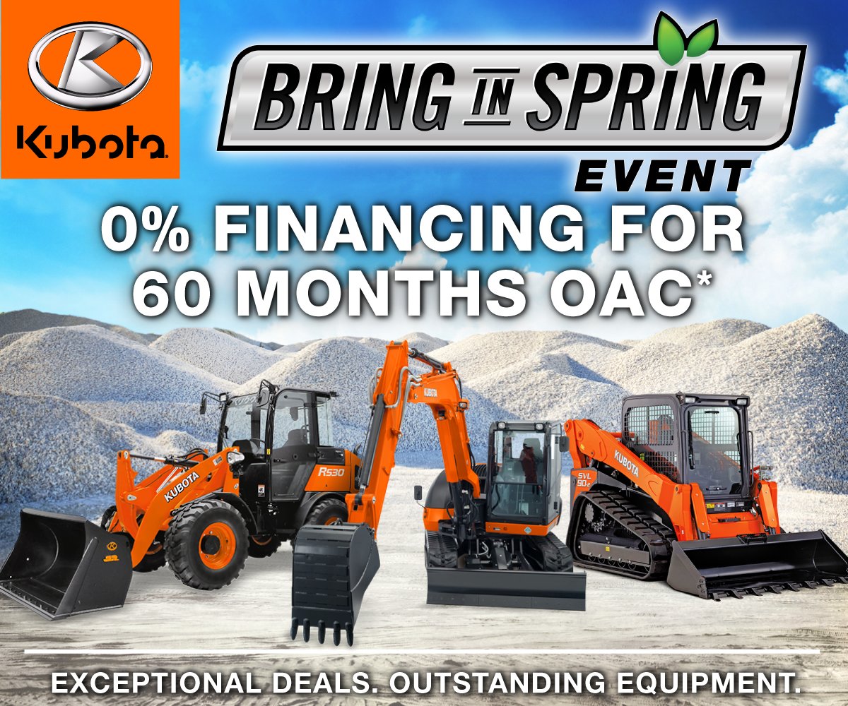 KubotaCanadaLtd's tweet image. To those who work in acres and not in hours, let our #BringInSpring promotion help you accomplish every job! #AgChat