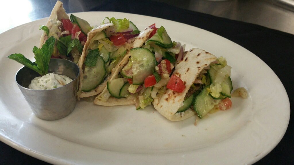 DinahsPoolside's tweet photo. We have a special gyro burger: lamb &amp; beef patty wrapped in pita bread.  Available all weekend-3 days to come taste! https://t.co/OtGBPkU7Wp