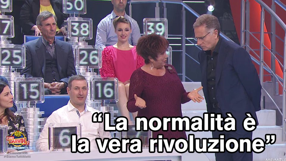 CiaoDarwinReal's tweet image. La dichiarazione d'intenti dei #Normali di @OriettaBerti. 

#CiaoDarwin