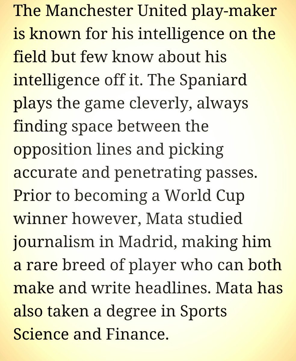 dodi7oda2002's tweet photo. Did you know :
 Juan Mata is one of the top 10 smartest football players in the world
"MANUTD play maker" 
Fuck off https://t.co/eBdRM5jcmI