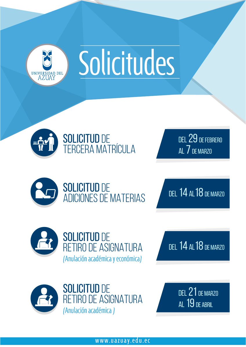 Último día para realizar tu solicitud de adición o anulación de materias uazuay.edu.ec