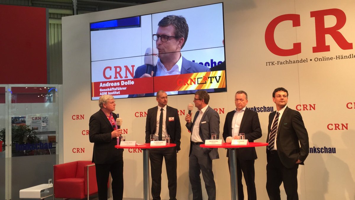 TBCS_IT's tweet photo. Super #CRNTV Interview auf der #CeBIT2016 für #TBCSIT! Gemeinsam mit #andreasdolle vom #ADMInstitut https://t.co/Lk4SsOqQHk