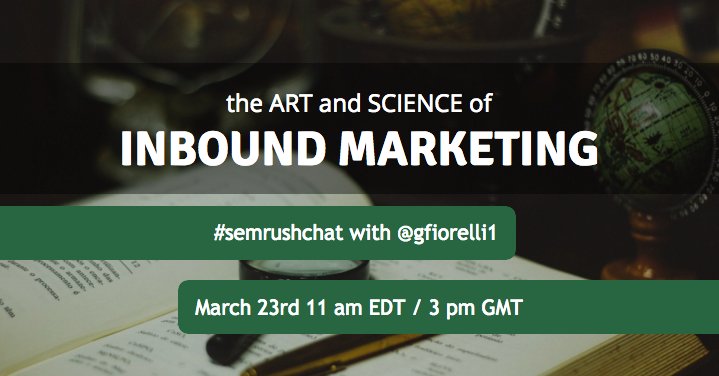 Chopstickmedia's tweet photo. Join our #semrushchat with gfiorelli1 next Wednesday at 11 am EDT / 3 pm GMT to discuss #InboundMarketing! https://t.co/aJFcpLo7h7 #chopst…