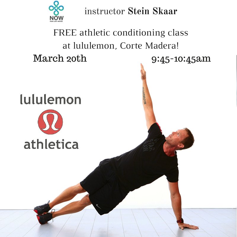 Looking for a FREE fitness class this weekend? Join Stein Skaar at lululemon, Corte Madera this Sunday.