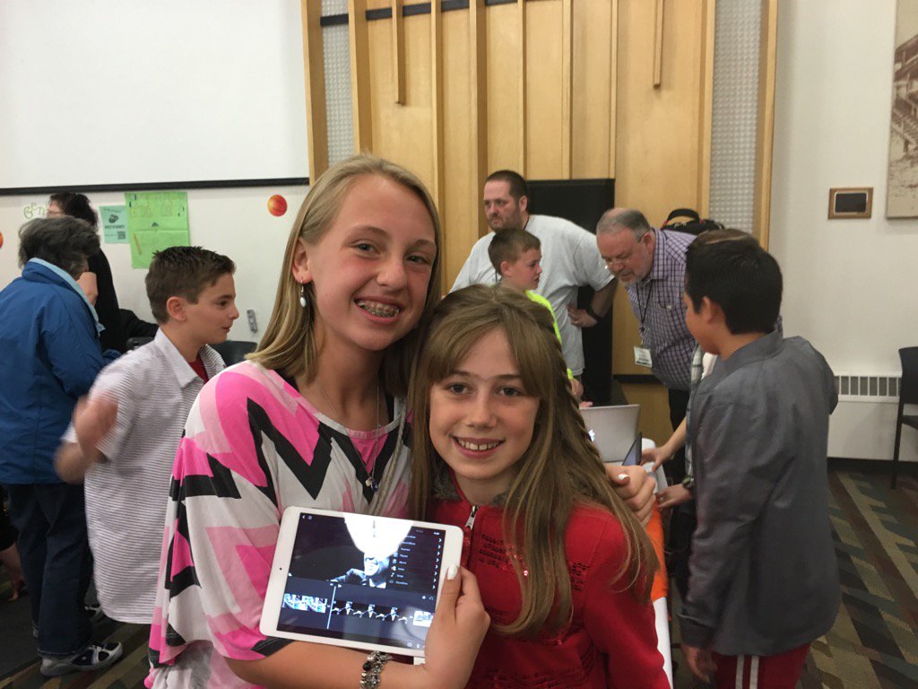 RachelAnnEdtech's tweet photo. Today's youth are AMAZING! These Shelly Elementary kids just showed me all about iMovie on the iPad! #ucet16 https://t.co/7O1B3bCgs3