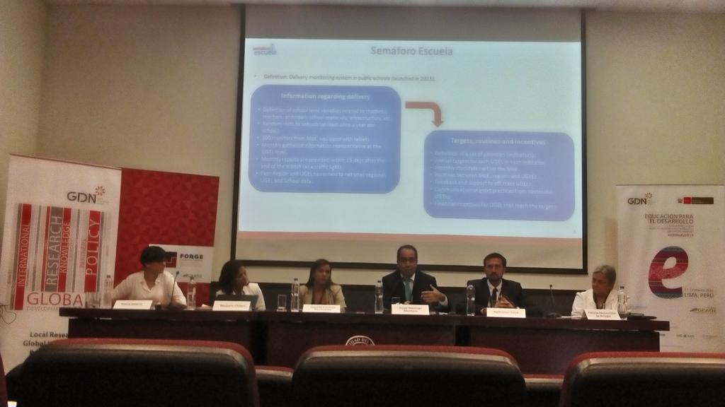 GRADEPeru's tweet photo. En #GDNedu2016: Monitoreo y evaluación para la política educativa: el caso de Perú. Paralela del #proyectoFORGE https://t.co/wj2lWehIVQ