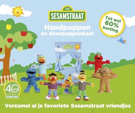 Spaar vanaf zondag mee voor Sesamstraat handpoppen!