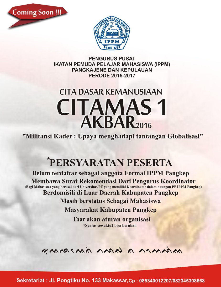 Buat <a href="/Mahasiswa_PKP/">Mahasiswa Pangkep</a> yg blm gabung IPPM Pangkep, khususnya yg blm ad koord kmpusny #mahasiswapangkep #ippmpangkep