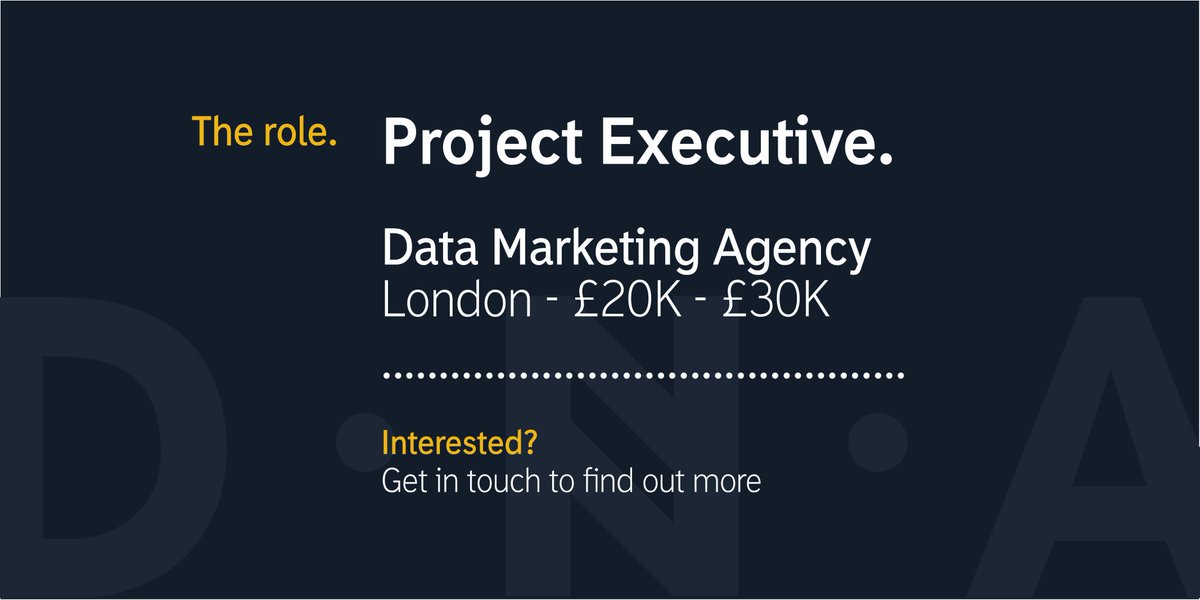dnajobs's tweet image. #ProjectExecutive // owl.li/YKH7j #Digital #Marketing #Agency #London #PMjobs #DNArecruit