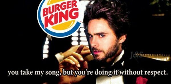 RobertLeto2612's tweet photo. #FuckBurgerKing 
#EchelonHateBurgerKing
#JaredLeto
#Thirtysecondstomars https://t.co/sFJDZnmn62
