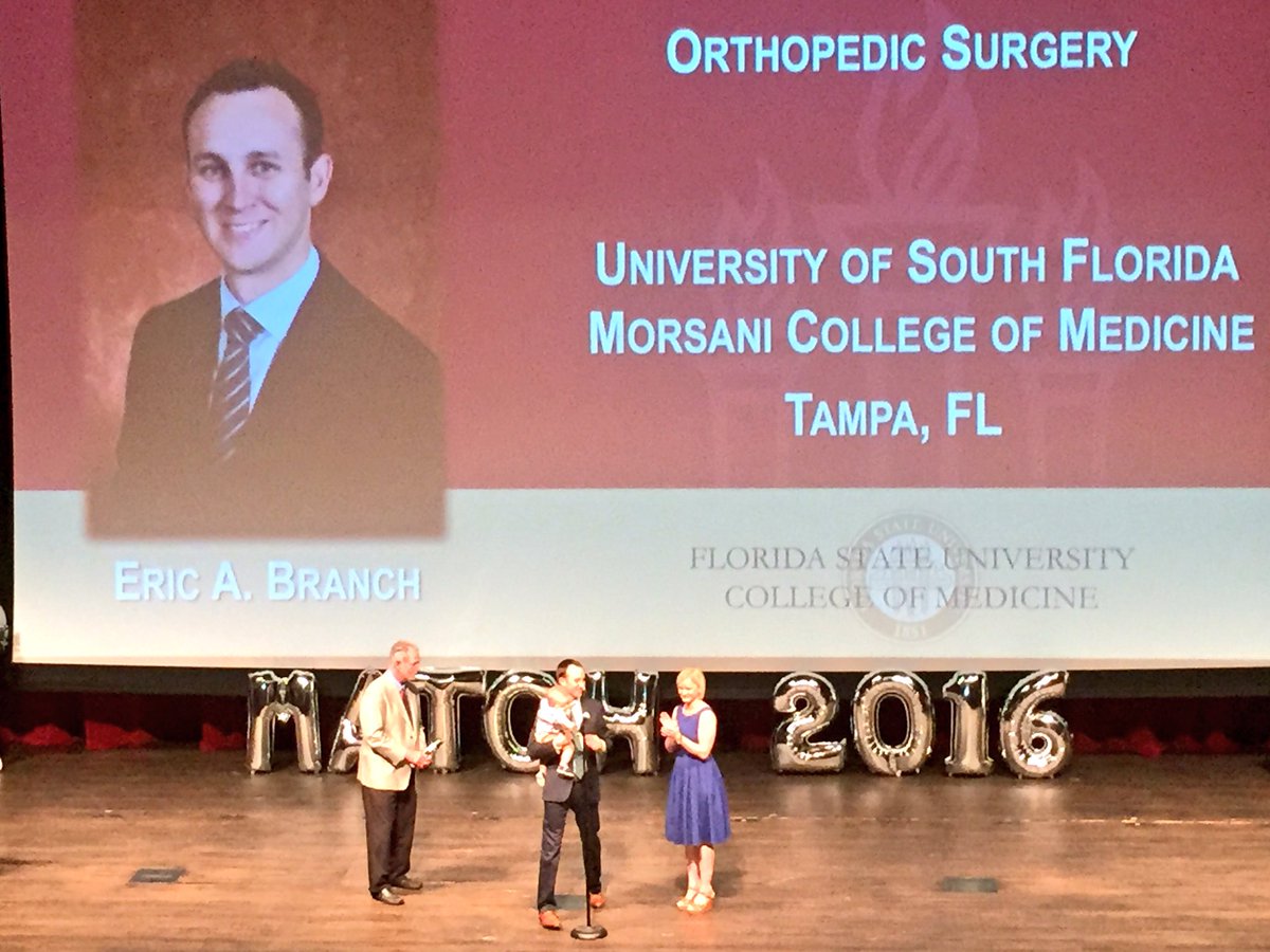 FloridaMedical's tweet photo. Eric Branch, Congratulations on your #FSUMatch to #orthopedicsurgery at @USFHealthw #FMAMatchDay #MatchDay https://t.co/MELBRAh9Oz