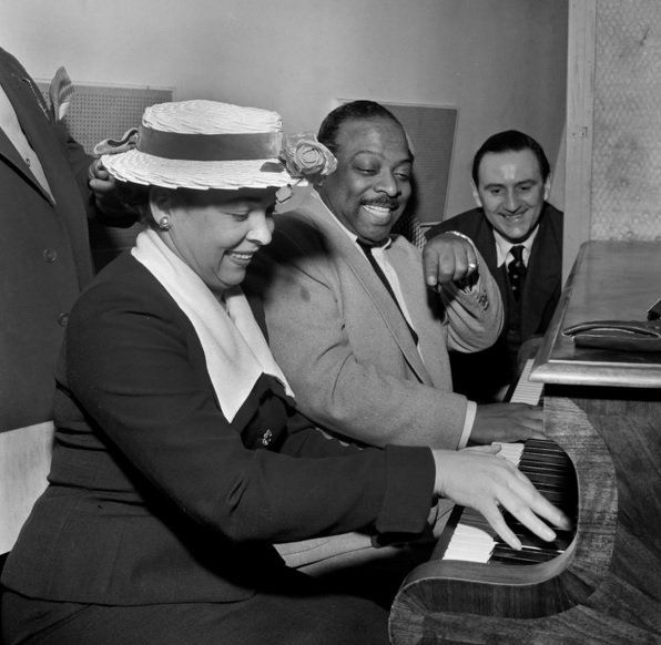 Amazing Historical Photo of Count Basie with Catherine Basie in 1955 